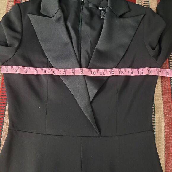 Jay Godfrey Roland Black Tuxedo Jumpsuit Sz 4 Sophisticated Classy Modest Elegan - Picture 8 of 15
